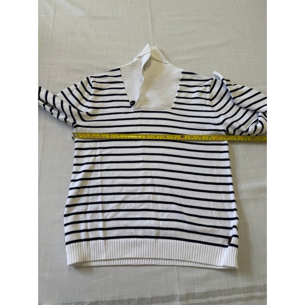 Janie & Jack Preppy Striped Pull On Sweater Navy White Shawl Collar Nautical 12 - Picture 5 of 7